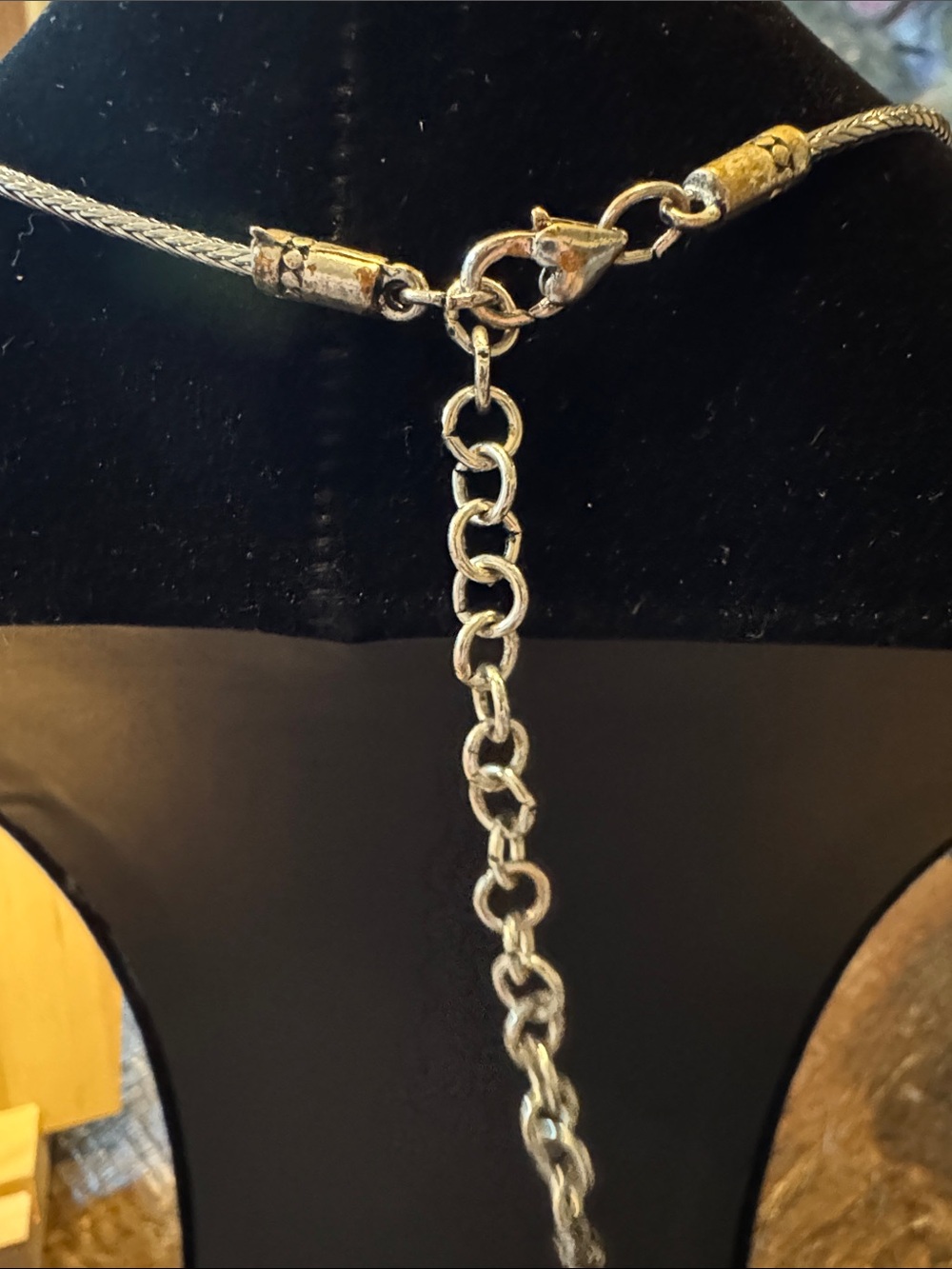 Vintage Brighton Silver Teardrop Pendant Necklace with Clear Crystal - Picture 4 of 5